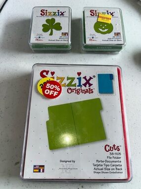Sizzix Lime Green File Folder and Holiday Shape Die Sets